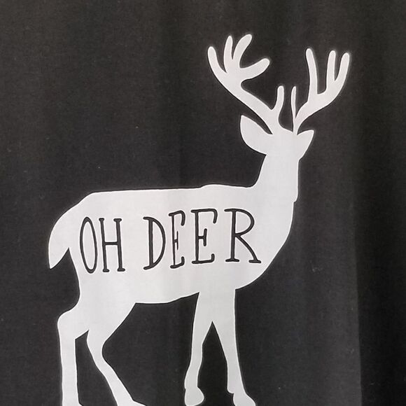 OH DEER.. Black Short Sleeve Tee. Size XL. - Picture 2 of 4